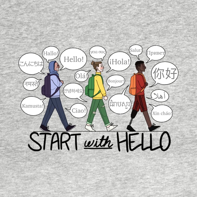 JMS and HMS Start with Hello Tshirt 2021 by UA Alumni Association UA Education Foundation